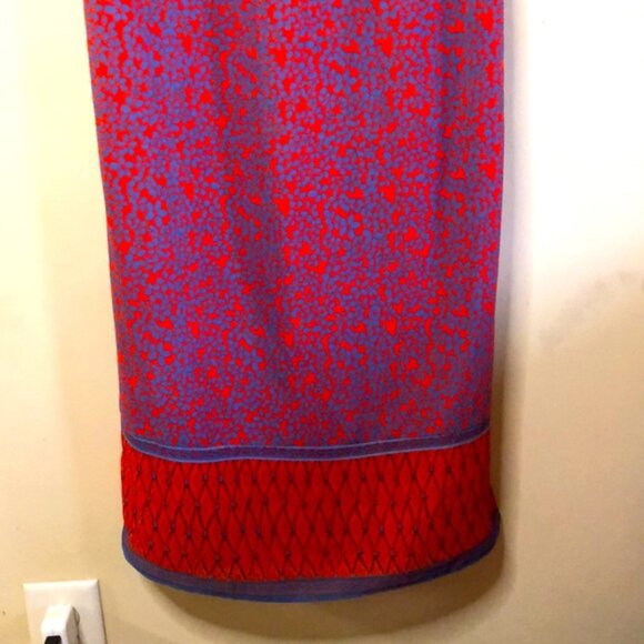 CHELSEA & VIOLET gorgeous bright red and blue printed maxi dress. Size Med - Picture 2 of 12